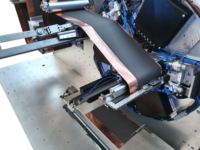 Coil2Stack: werkzeugungebundenes Verfahren zur formatflexiblen Batteriezellstapelbildung (Foto: Hannes Weinmann, wbk/KIT)